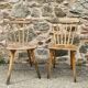 Paire de chaises bistrot bohème hêtre scandinave - pieds compas - vintage 1950 bentwood