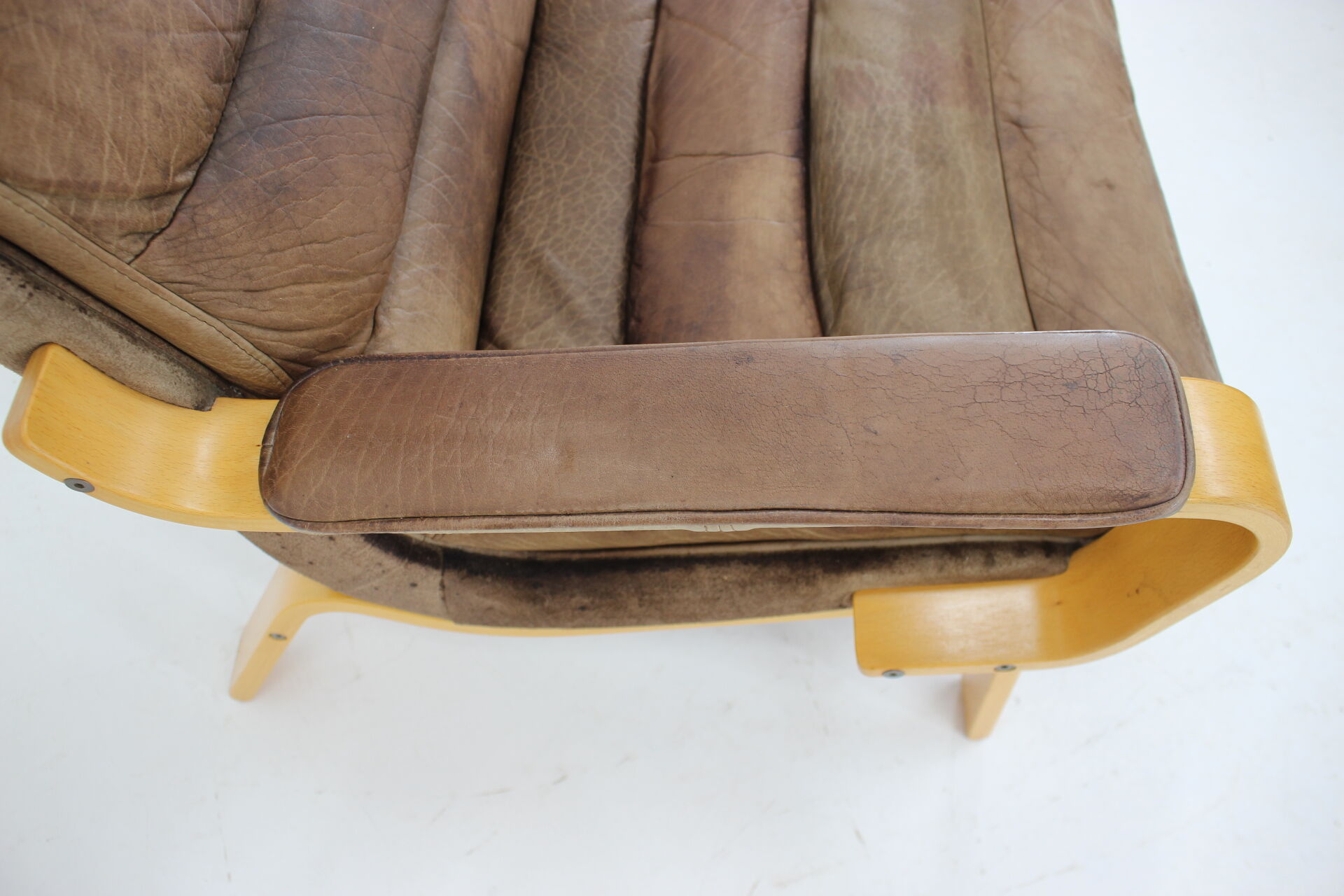 1970s Pair of Yngve Ekström "Contino" Leather Armachair,Sweden