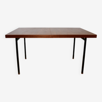 Table vintage moderniste teck Paul Geoffroy Roche Bobois 1960