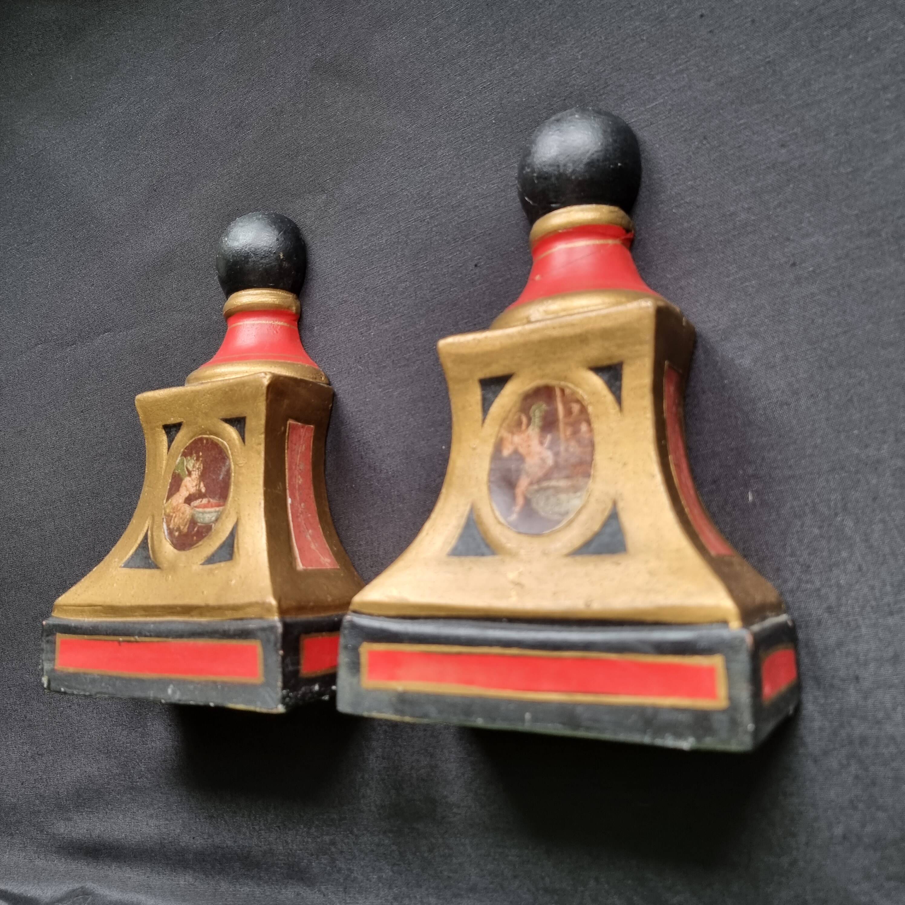 Rares serre-livres sculpturaux vintage de style Renaissance italienne, pein