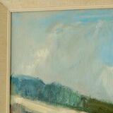 Oil on Swedish canvas "Landscape with Buildings", Valdemar Öberg