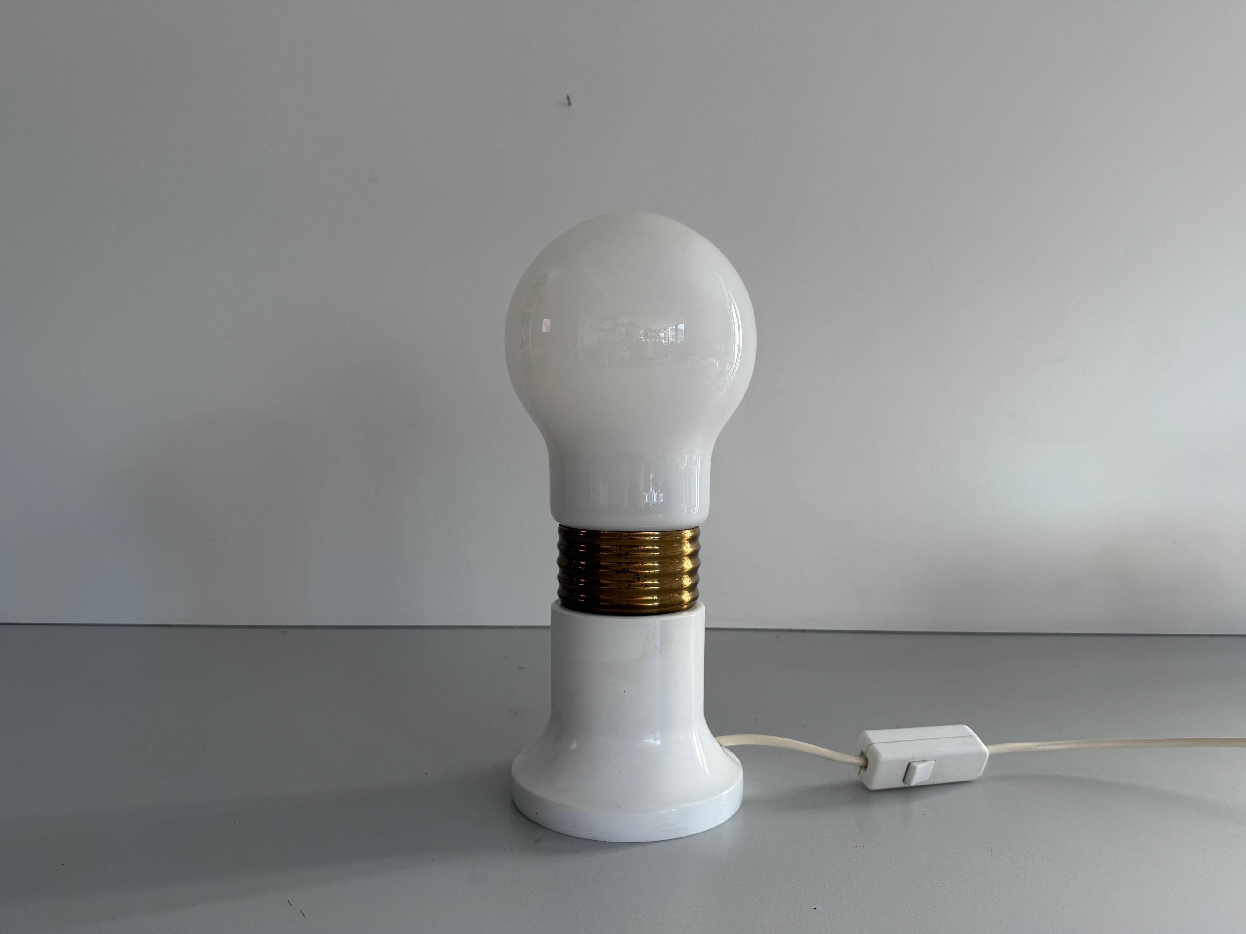 Unique table lamp in glass and plexiglass, 1960s, Germany