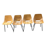 Tonneau chair by Pierre Guariche for Steiner - set of 4 pieces