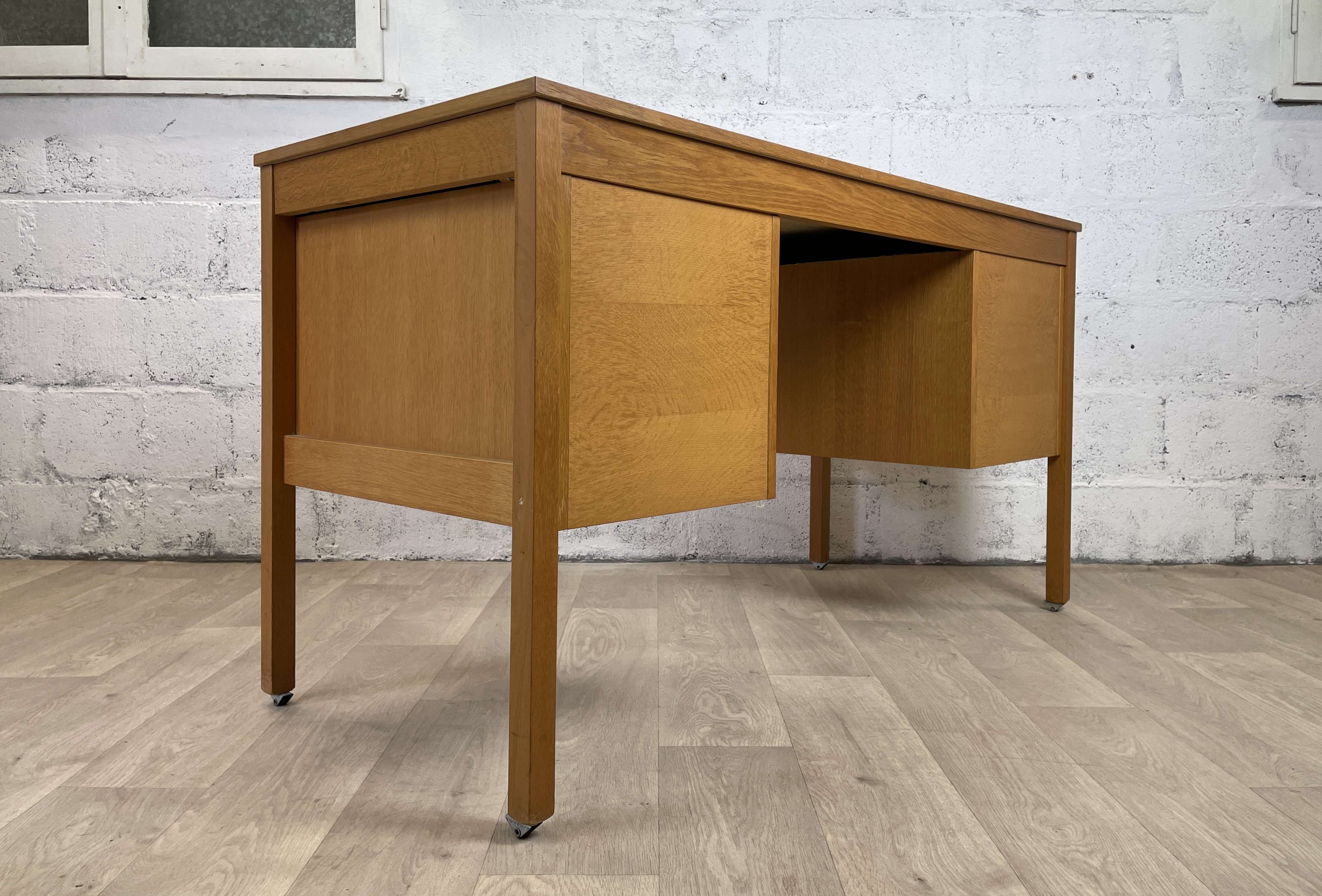 Vintage scandinavian oak office, 60s