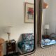 Vintage mirror 1960 triptych barber red brick - 30 x 77 cm