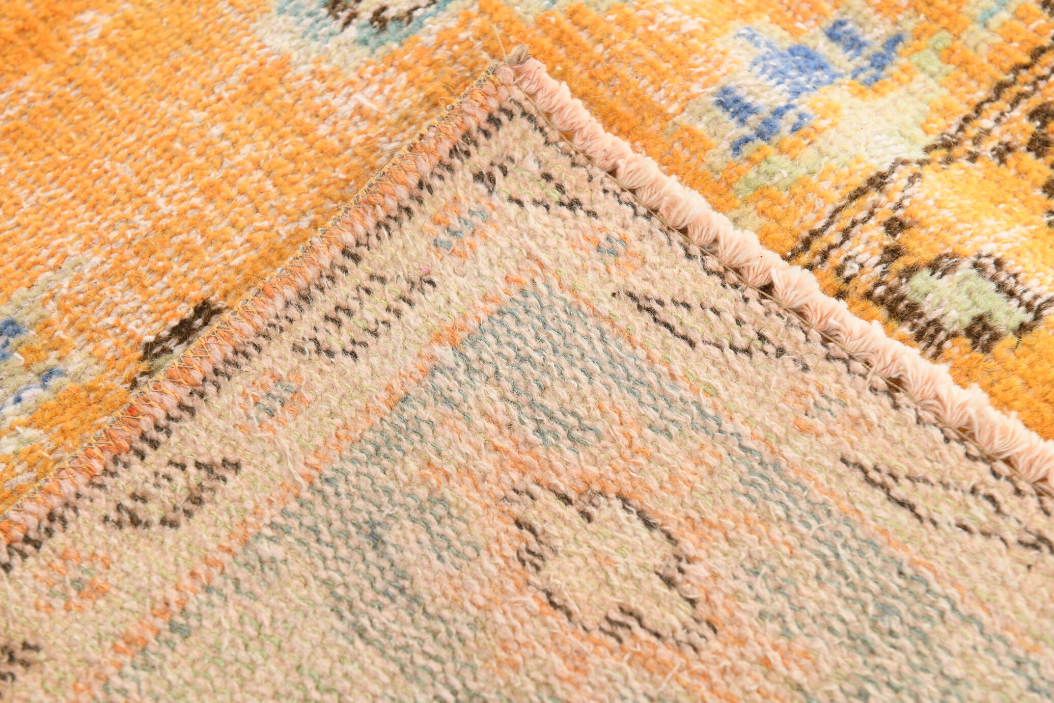 6x9 orange madallion oushak rug, 288x194cm