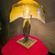 1970s to 80s living room lamp, handmade glass, origin Netherlands, 46x34.