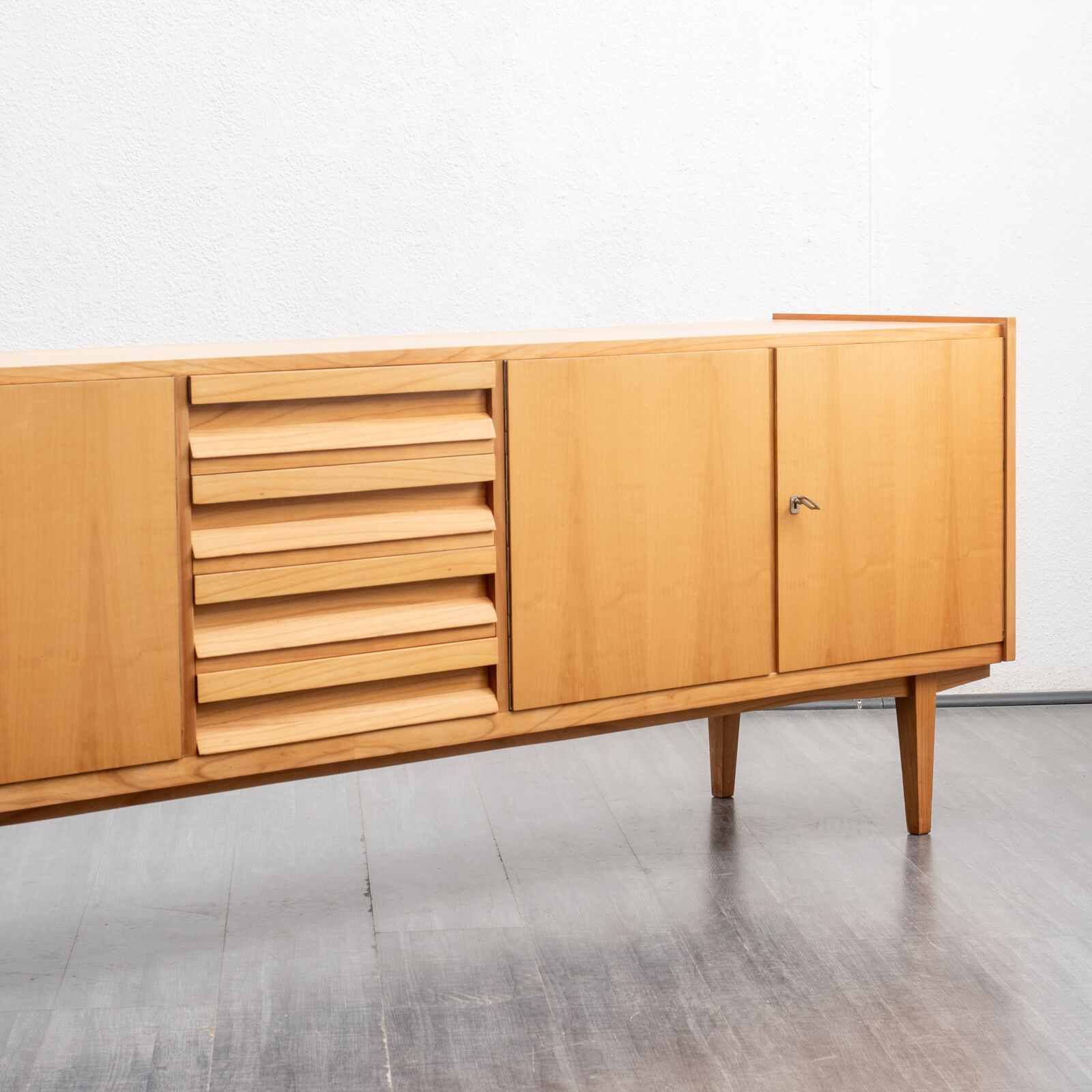 Enfilade années 60, cerisier, restauré, 250cm