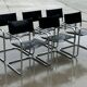 Ensemble vintage de 6 chaises à structure tubulaire Mart Stam design cuir