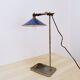 Industrial desk lamp with cobalt blue enamel shade - 1950s