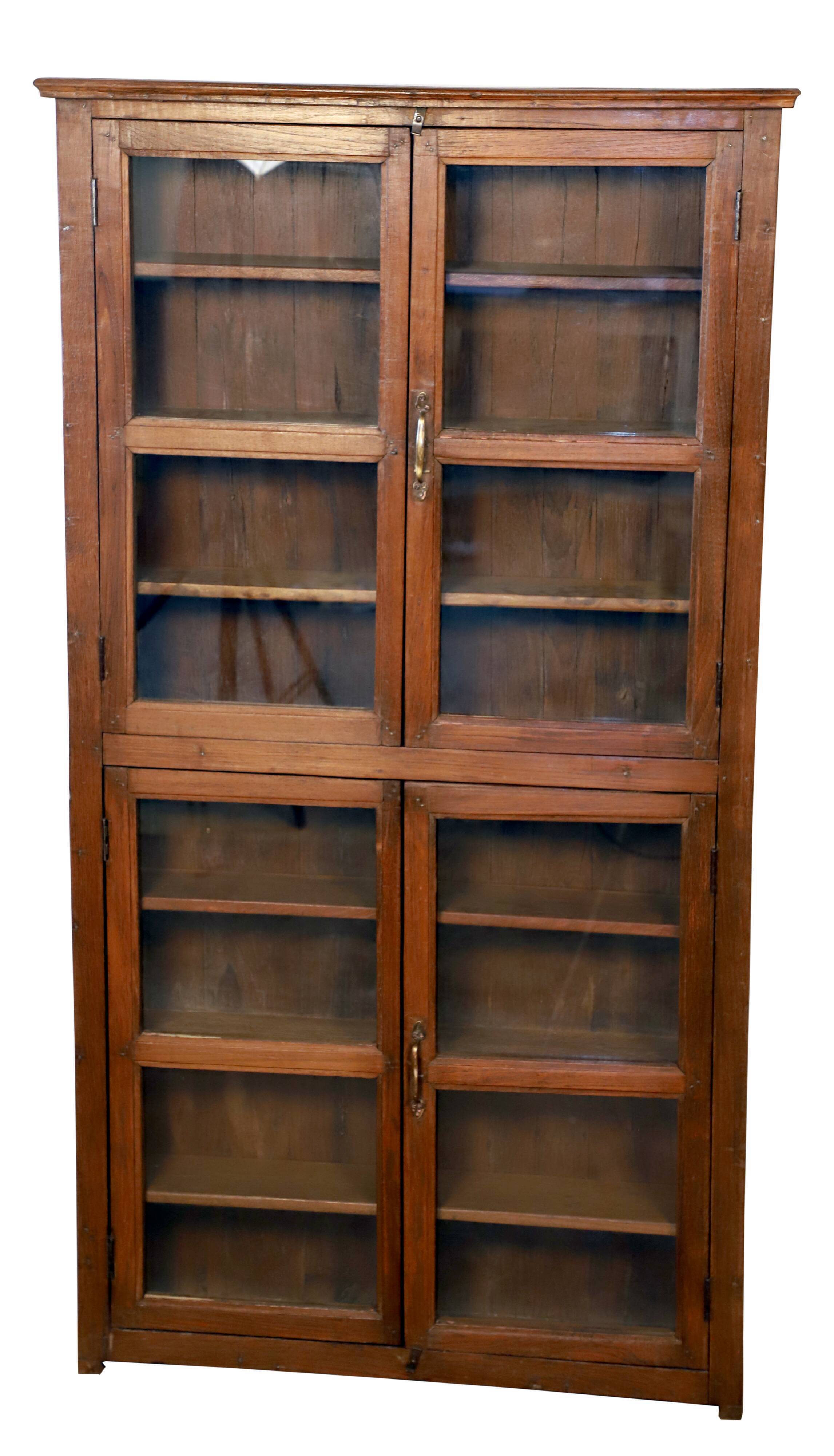 Showcase in natural Burmese teak