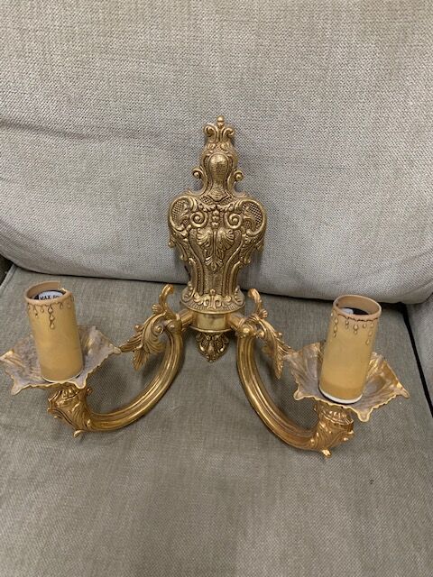 Pair of gilded brass sconces