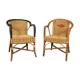 2 models vintage rattan armchairs