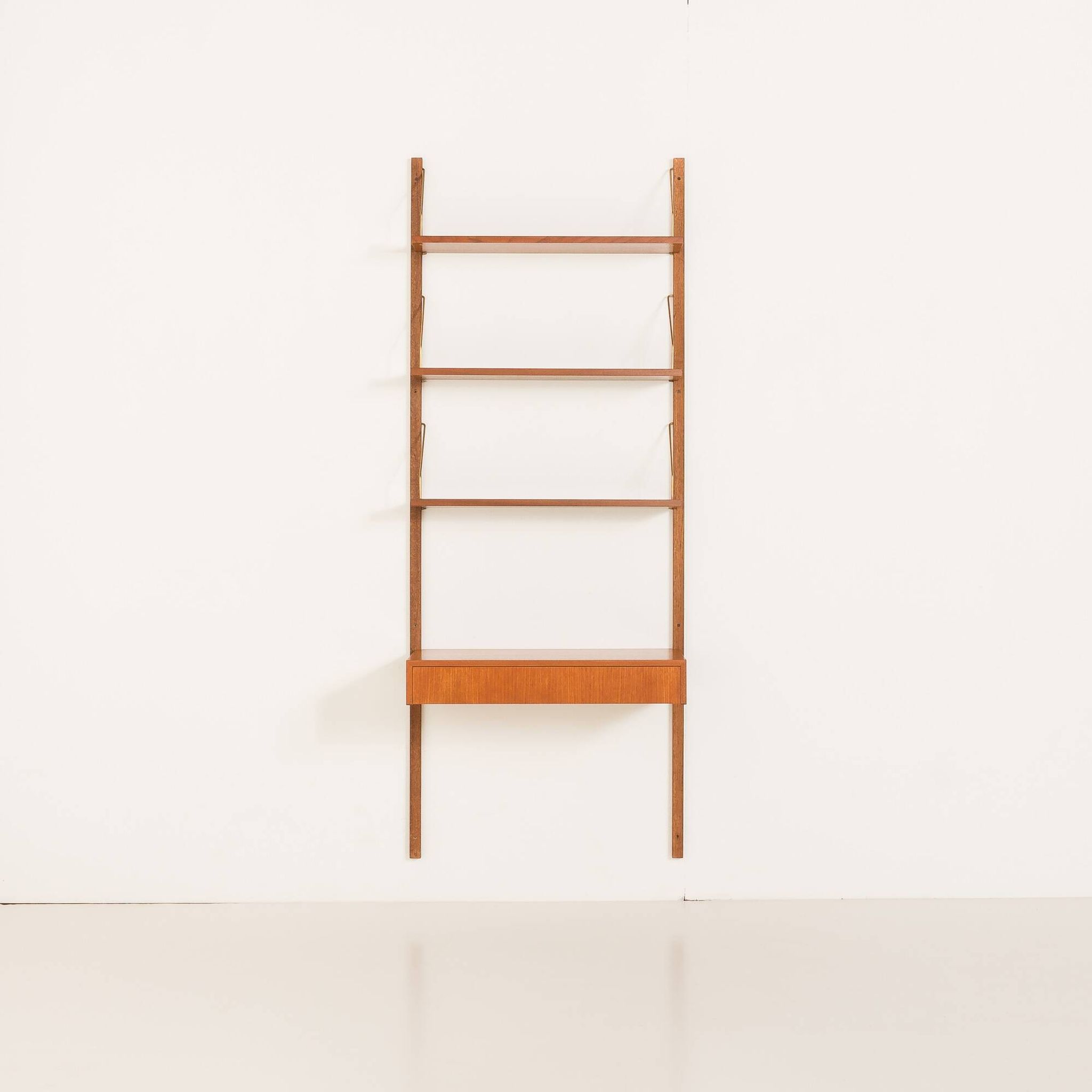 Danish mid-century teak shelving unit with a desk, 1970s