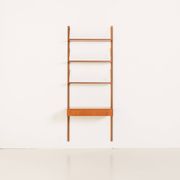 Danish mid-century teak shelving unit with a desk, 1970s