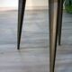 50s tripod pedestal table, side table, wood and coated metal