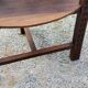Set of three brutalist tripod armchairs in carved solid oak