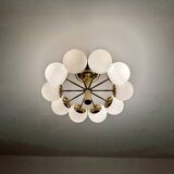 1 of 2 Brass Sputnik Flush Lamps by Kaiser Leuchten