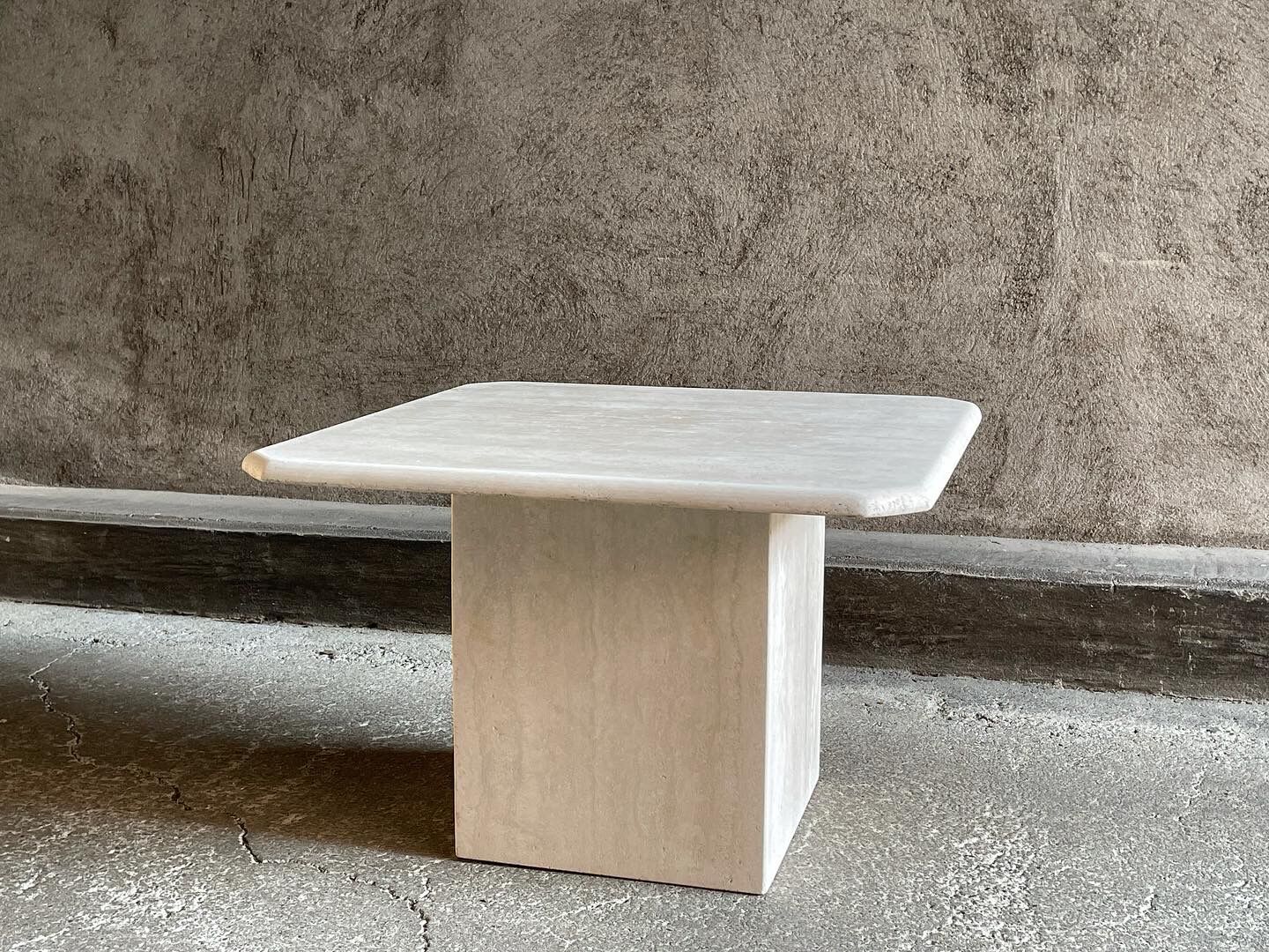 Square travertine coffee table, 1960s