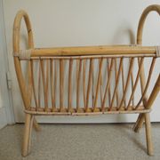 vintage rattan magazine rack