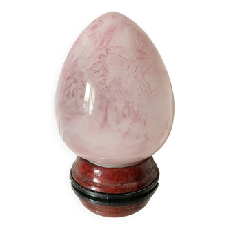 Pink marbled egg lamp from the 80s