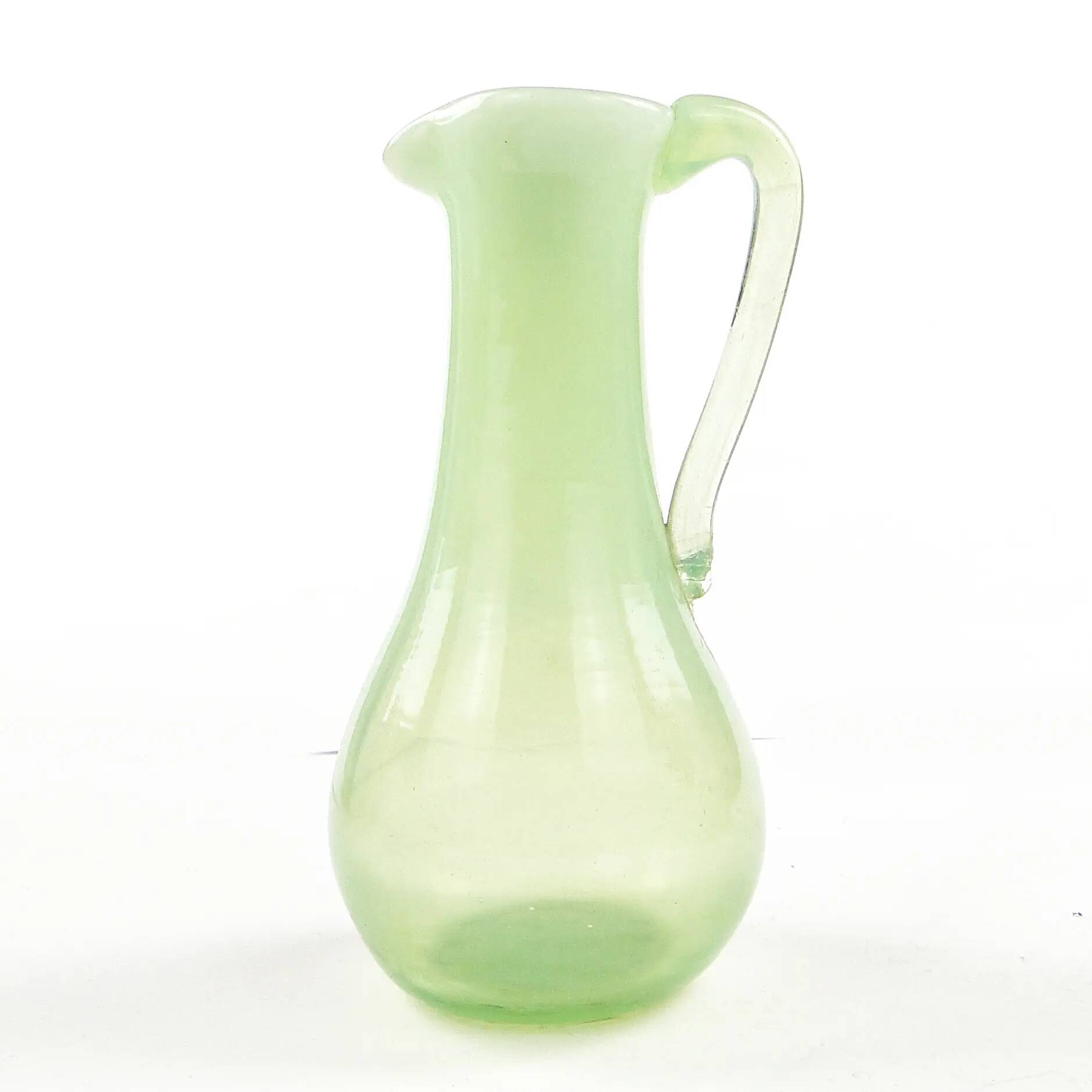Jug, minimalism, turquoise glass, design by J. Słuczan-Orkusz, Poland, 1970s