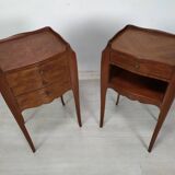 Pair of marquetry bedside tables