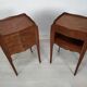 Pair of marquetry bedside tables