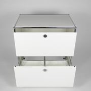 Industrial white iron 2 drawer cabinet by Fritz Haller & Paul Schärer for USM haller, 1980s (evt 2 available)