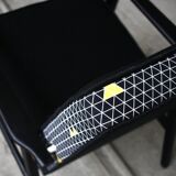 Fauteuil vintage triangles jaunes
