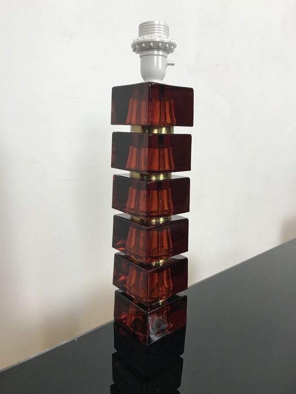 Paire de pieds de lampes de table vintage par Carl Fagerlund Pour Orrefors, années 1960