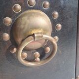 Miroir orientale cuir et clous 28x55cm