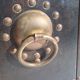 Oriental mirror leather and nails 28x55cm