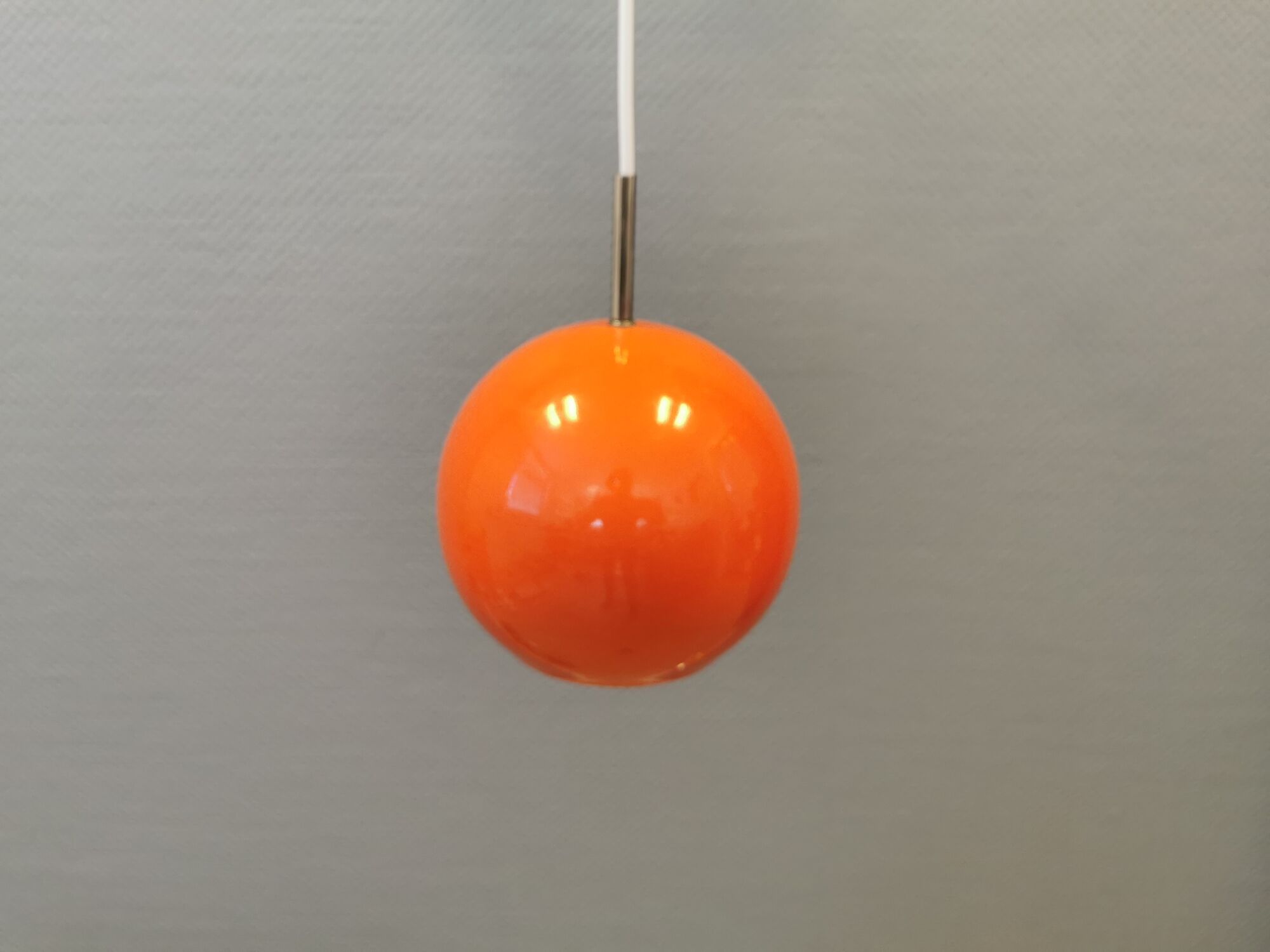 Orange ball lamp, Danish design and estimated from the 80