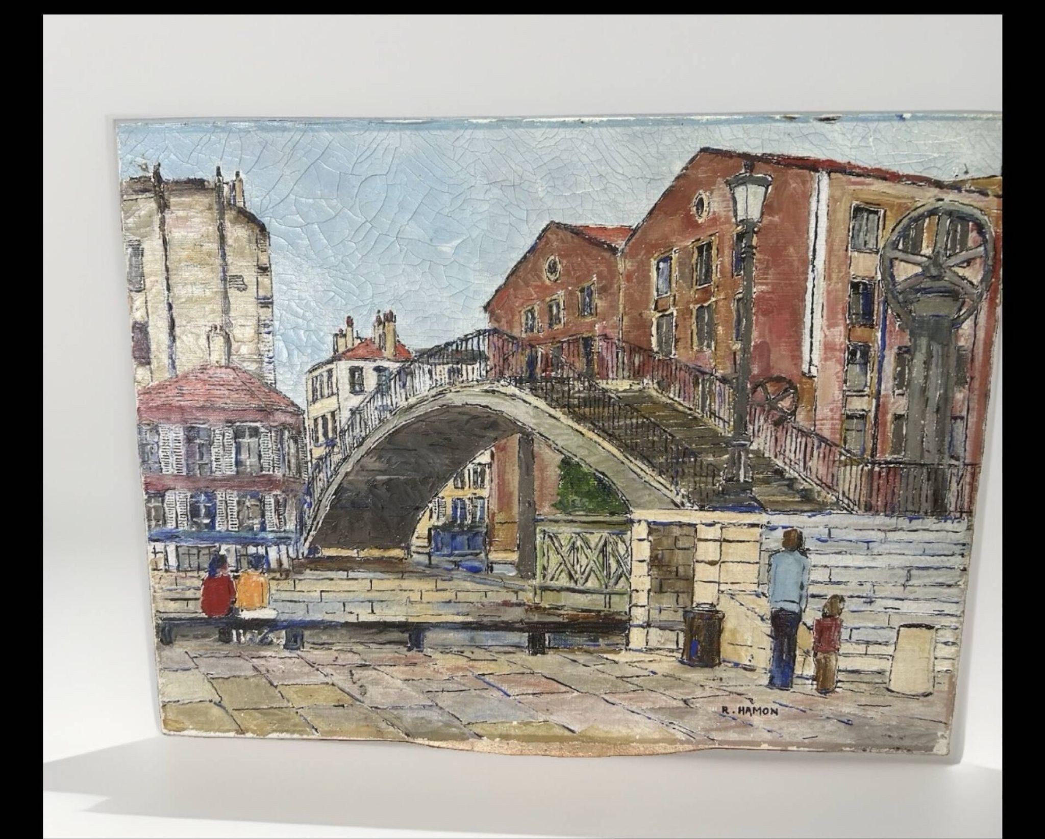 Peinture pont levant de la rue de Crimée à Paris, Roland Hamon
