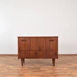 Mid-Century Pair of Polish Armchairs and Walnut Cabinet, 1960s, Set of 3.