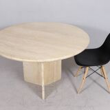 Italian travertine dining table, 1970s