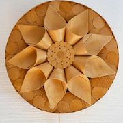 Handcrafted Swedish wooden wall sconces, set of 2