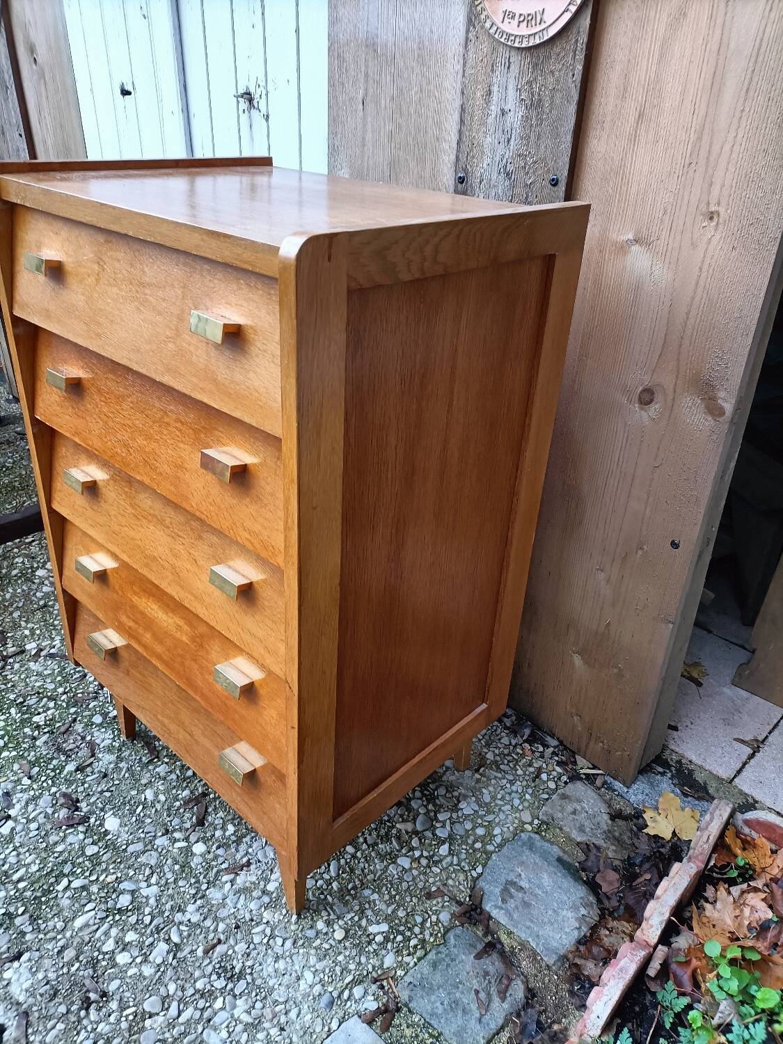 Vintage chiffonier with compass feet