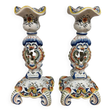 Set of two old Rouen candlesticks.