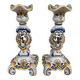 Set of two old Rouen candlesticks.