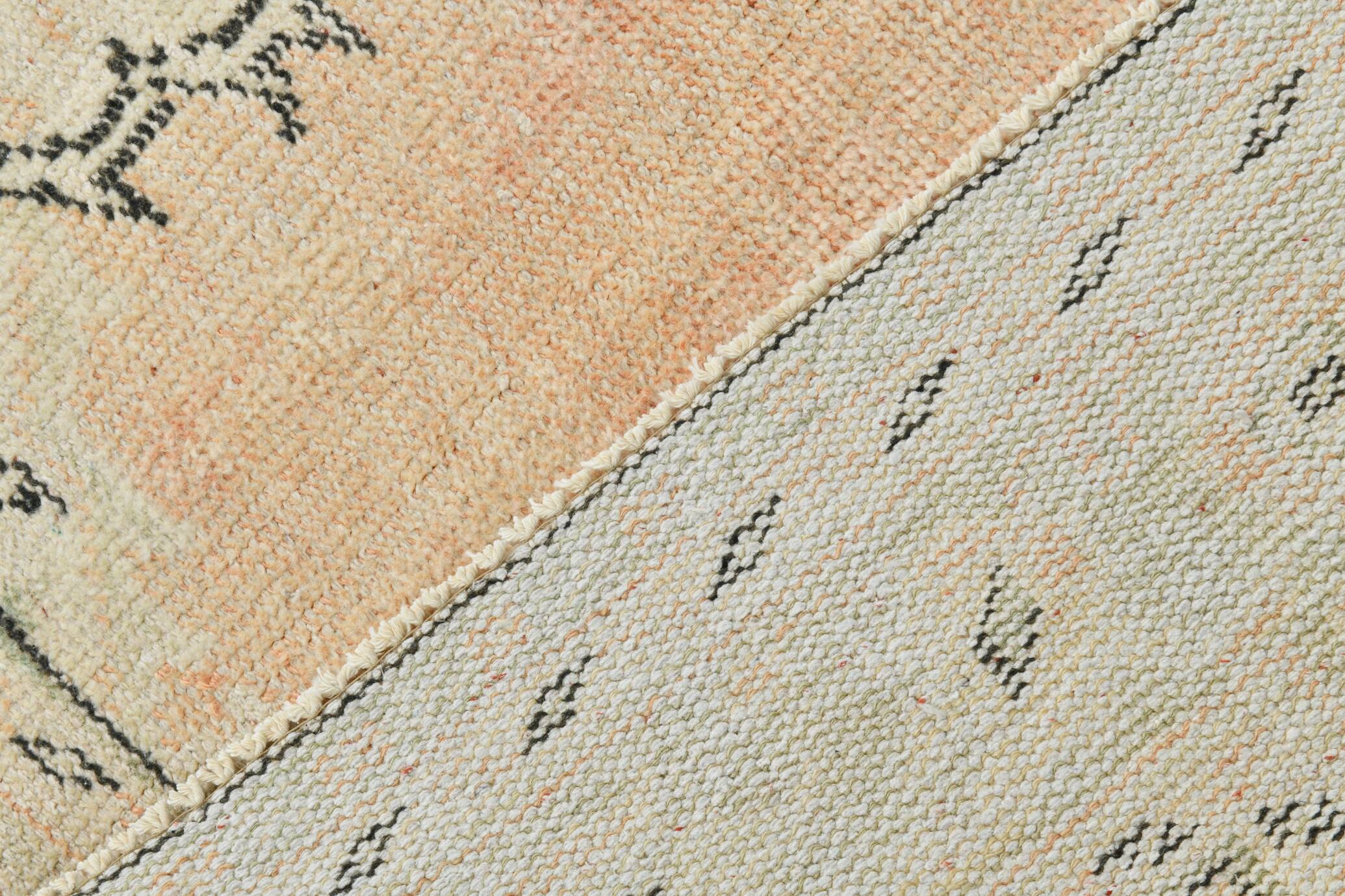 5x9 Soft Orange Handwoven Vintage Persian Rug, 157x263 Cm