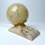 Vintage Art Deco Table Lamp, 40 years, Bakelite Melamine Opaline Marble