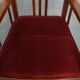 Ensemble de 4 chaises de salle à manger Art Nouveau / Jugendstil avec revêtement rouge