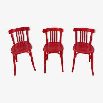 Red baumann chairs