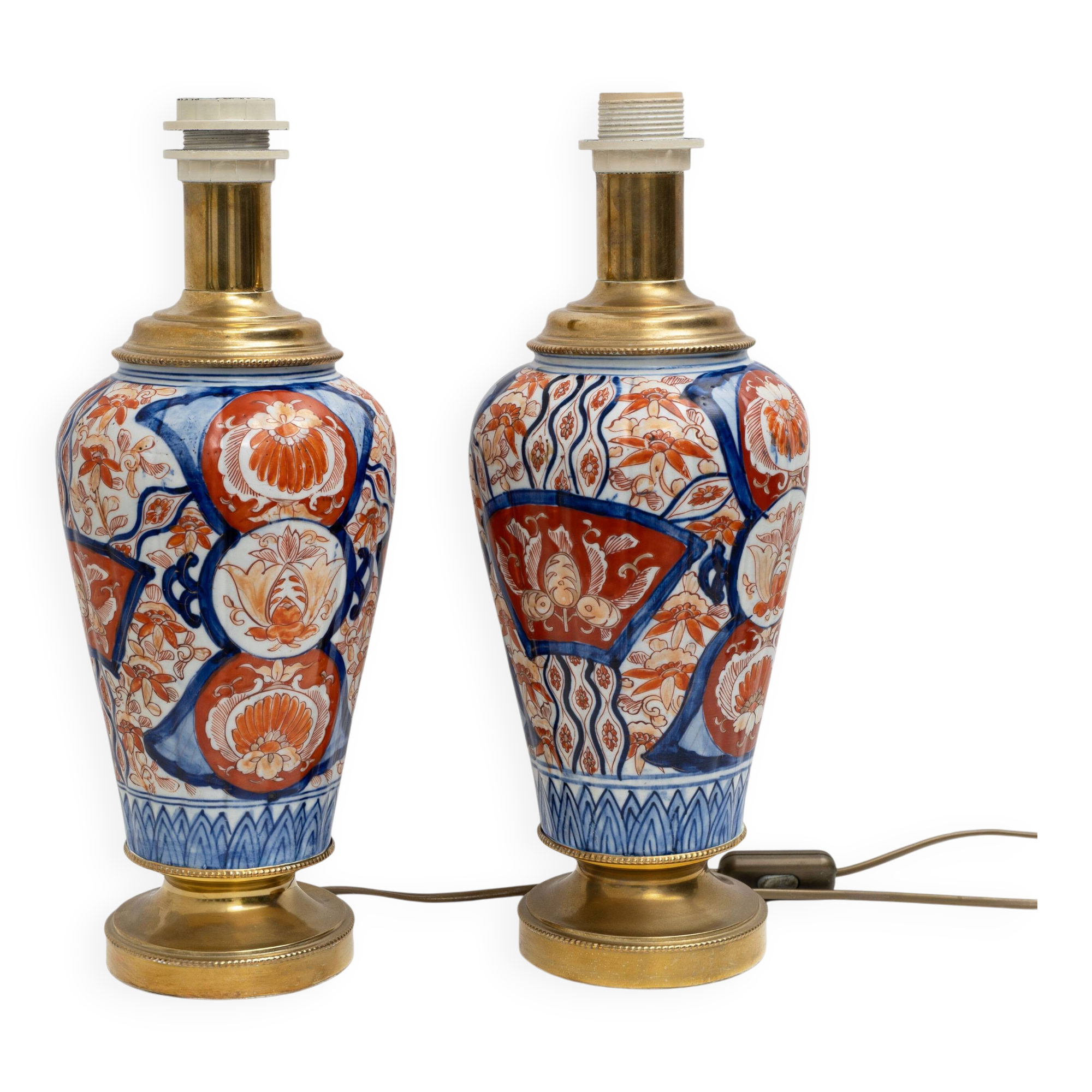 Pair of Imari Porcelain Vases with Gilt Bronze Mounts, Japan, Meiji Period