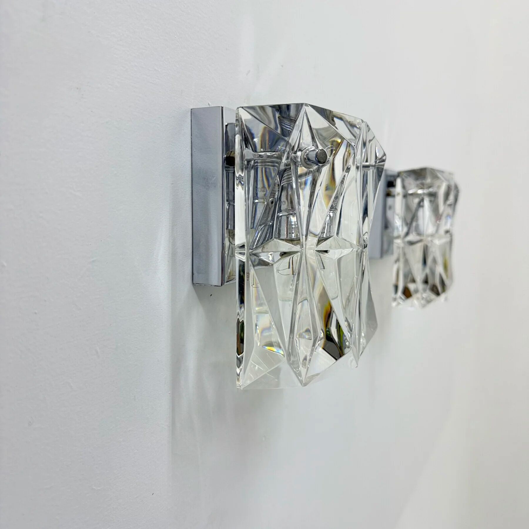 Pair of crystal sconces by Kinkeldey, Germany, 1970s