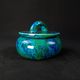 Paul milet (1870-1950) sèvres, turquoise blue bonbonnière, art deco period