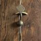 Set of 2 double coat hooks in brass
