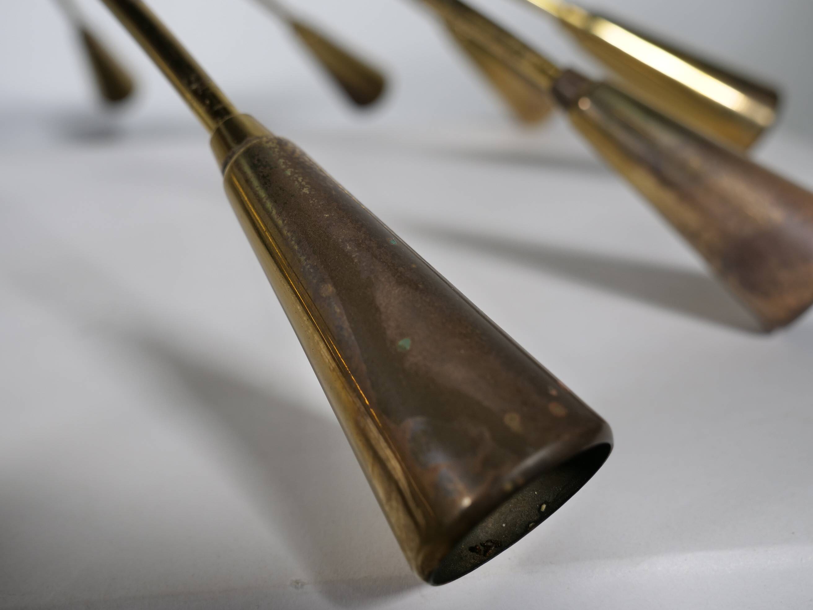 Gold Sputnik Spider 1950s 1960s Ceiling Lamp